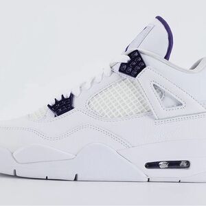 Nike Air Jordan 4 Metallic Purple Men's Basketball Sneakers Size 11